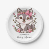 Kleurrijk  Wolf Baby shower Papieren Bordje (Voorkant)