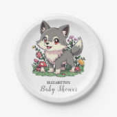  Kleurrijk Wolf Baby shower Papieren Bordje (Voorkant)