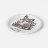  Kleurrijk Wolf Baby shower Papieren Bordje (Gekanteld)