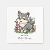 Kleurrijk Wolf Baby shower Servet (Voorkant)