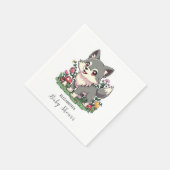 Kleurrijk Wolf Baby shower Servet (Hoek)