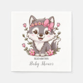 Kleurrijk Wolf Baby shower Servet (Voorkant)