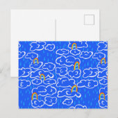 Kleurrijk wolkenregenboogblauw patroon briefkaart (Voorkant / Achterkant)
