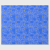 Kleurrijk wolkenregenboogblauw patroon cadeaupapier (Vlak)