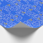 Kleurrijk wolkenregenboogblauw patroon cadeaupapier (Hoek)