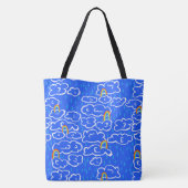 Kleurrijk wolkenregenboogblauw patroon tote bag (Achterkant)