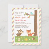 Kleurrijk Woodland Animal Baby shower Kaart (Voorkant)