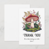 Kleurrijk Woodland Mushroom Baby shower Bedankkaart (Voorkant / Achterkant)