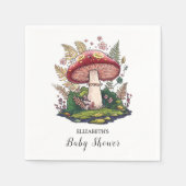 Kleurrijk Woodland Mushroom Baby shower Servet (Voorkant)