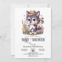Kleurrijk Woodland Wolf Baby shower