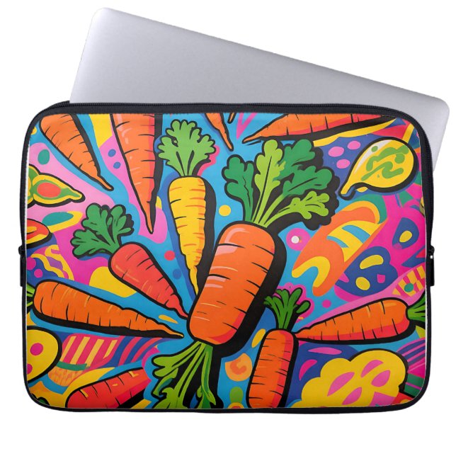 Kleurrijk Wortel Explosie Patroon Laptop Sleeve (Voorkant)