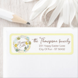 Kleurrijk Wreater of Joyful Chicks Eggs and Greeti Etiket