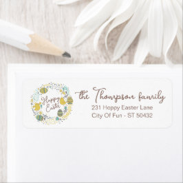 Kleurrijk Wreater of Joyful Chicks Eggs and Greeti Etiket