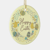 Kleurrijk Wreater of Joyful Chicks Eggs and Greeti Keramisch Ornament (Rechts)
