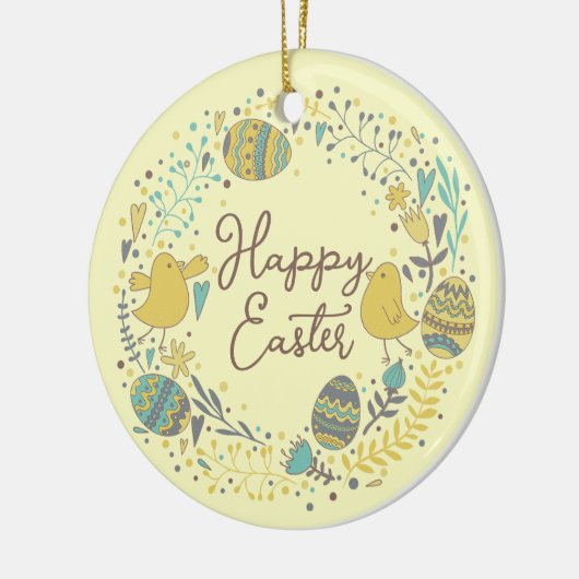 Kleurrijk Wreater of Joyful Chicks Eggs and Greeti Keramisch Ornament (Links)