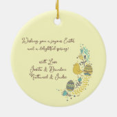 Kleurrijk Wreater of Joyful Chicks Eggs and Greeti Keramisch Ornament (Achterkant)