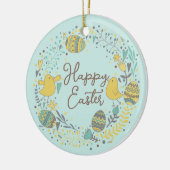 Kleurrijk Wreater of Joyful Chicks Eggs and Greeti Keramisch Ornament (Links)