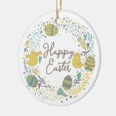 Kleurrijk Wreater of Joyful Chicks Eggs and Greeti Keramisch Ornament (Links)