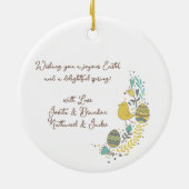 Kleurrijk Wreater of Joyful Chicks Eggs and Greeti Keramisch Ornament (Achterkant)