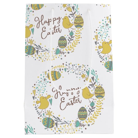 Kleurrijk Wreater of Joyful Chicks Eggs and Greeti Medium Cadeauzakje (Achterkant)