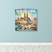 Kleurrijk Wroclaw Kathedraalplein Canvas Afdruk (Insitu (Houten vloer))