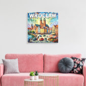 Kleurrijk Wroclaw Kathedraalplein Canvas Afdruk (Insitu (Woonkamer))