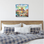 Kleurrijk Wroclaw Kathedraalplein Canvas Afdruk (Insitu (Slaapkamer))