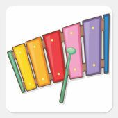 Kleurrijk Xylofoon Muziekinstrument Vierkante Sticker (Voorkant)