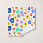 Kleurrijk Y2K-patroon met kleine ventilatoren Bad Handdoek (Wasdoekje)