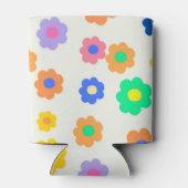 Kleurrijk Y2K-patroon met kleine ventilatoren Blikjeskoeler (Achterkant)