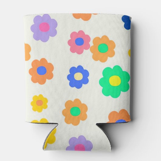 Kleurrijk Y2K-patroon met kleine ventilatoren Blikjeskoeler (Achterkant)