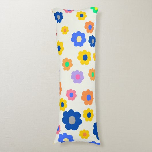 Kleurrijk Y2K-patroon met kleine ventilatoren Lichaamskussen (Voorkant Verticaal)