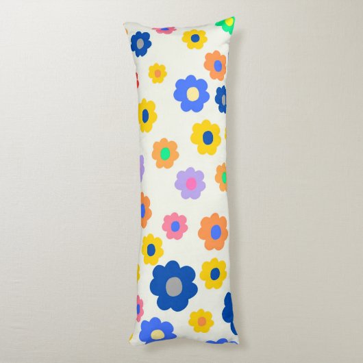 Kleurrijk Y2K-patroon met kleine ventilatoren Lichaamskussen (Achterkant (Verticaal))