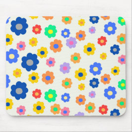 Kleurrijk Y2K-patroon met kleine ventilatoren Muismat