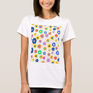 Kleurrijk Y2K-patroon met kleine ventilatoren T-shirt