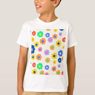 Kleurrijk Y2K-patroon met kleine ventilatoren T-shirt