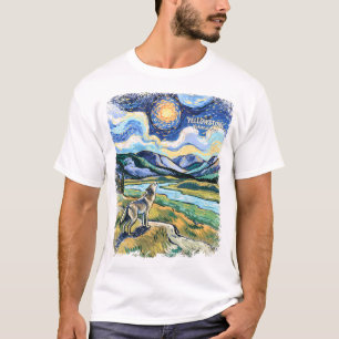 Kleurrijk Yellowstone National Park Wolf Huilt T-shirt