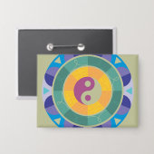 Kleurrijk Yin Yang-patroon Button (Voorkant / Achterkant)