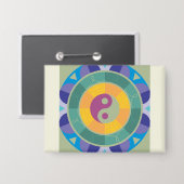 Kleurrijk Yin Yang-patroon Button (Voorkant / Achterkant)