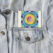 Kleurrijk Yin Yang-patroon Button (Insitu)