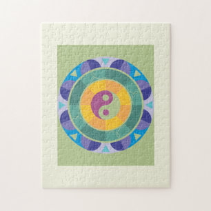 Kleurrijk Yin Yang-patroon Legpuzzel