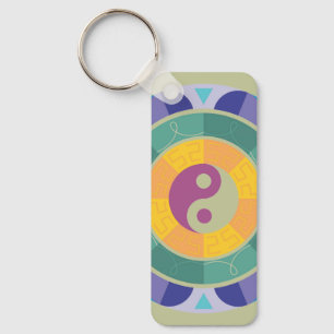 Kleurrijk Yin Yang-patroon Sleutelhanger