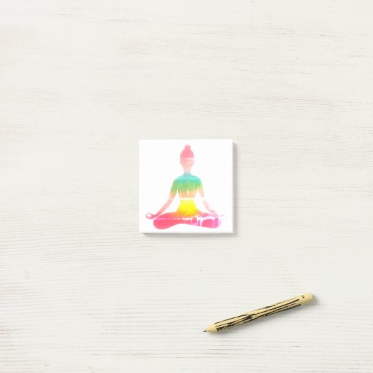 Kleurrijk yoga onderdeel post-it® notes (Op bureau)