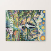 Kleurrijk Yosemite Lentewaterfall Wandelpad Legpuzzel (Horizontaal)