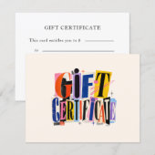 Kleurrijk Zakelijk Cadeaubon (Voorkant / Achterkant)