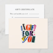 Kleurrijk Zakelijk Cadeaubon (Voorkant / Achterkant)
