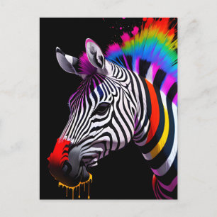 Kleurrijk Zebra Briefkaart