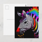 Kleurrijk Zebra Briefkaart (Voorkant / Achterkant)