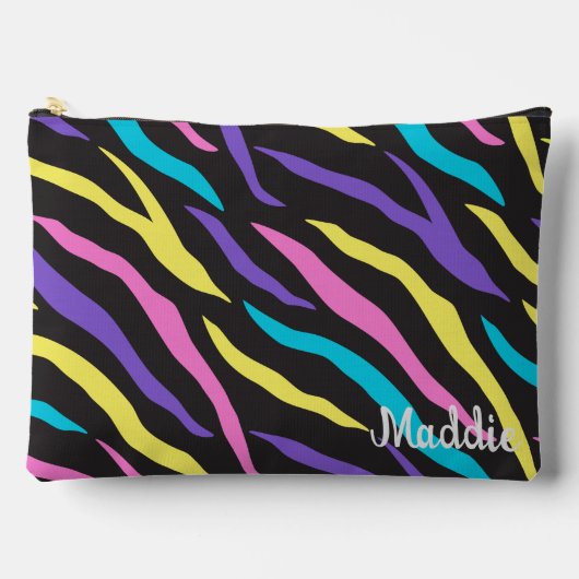 Kleurrijk Zebra glitterpatroon Etui (Voorkant)