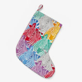 Kleurrijk zebra naadloos patroon. Wilde dierstof Kleine Kerstsok (Voorkant (Hangend))